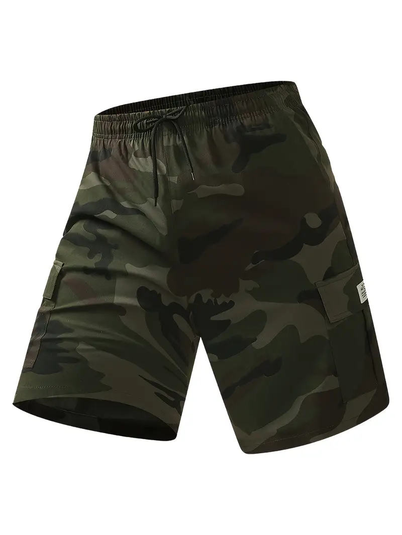 Men's Solid / Camo Print Cargo Shorts