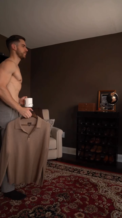 Men's Polo Collar Knit Sweater, Long Sleeve Relaxed Fit Pullover for Fall Winter, Casual Smart Office Wear, Modern Vintage Style