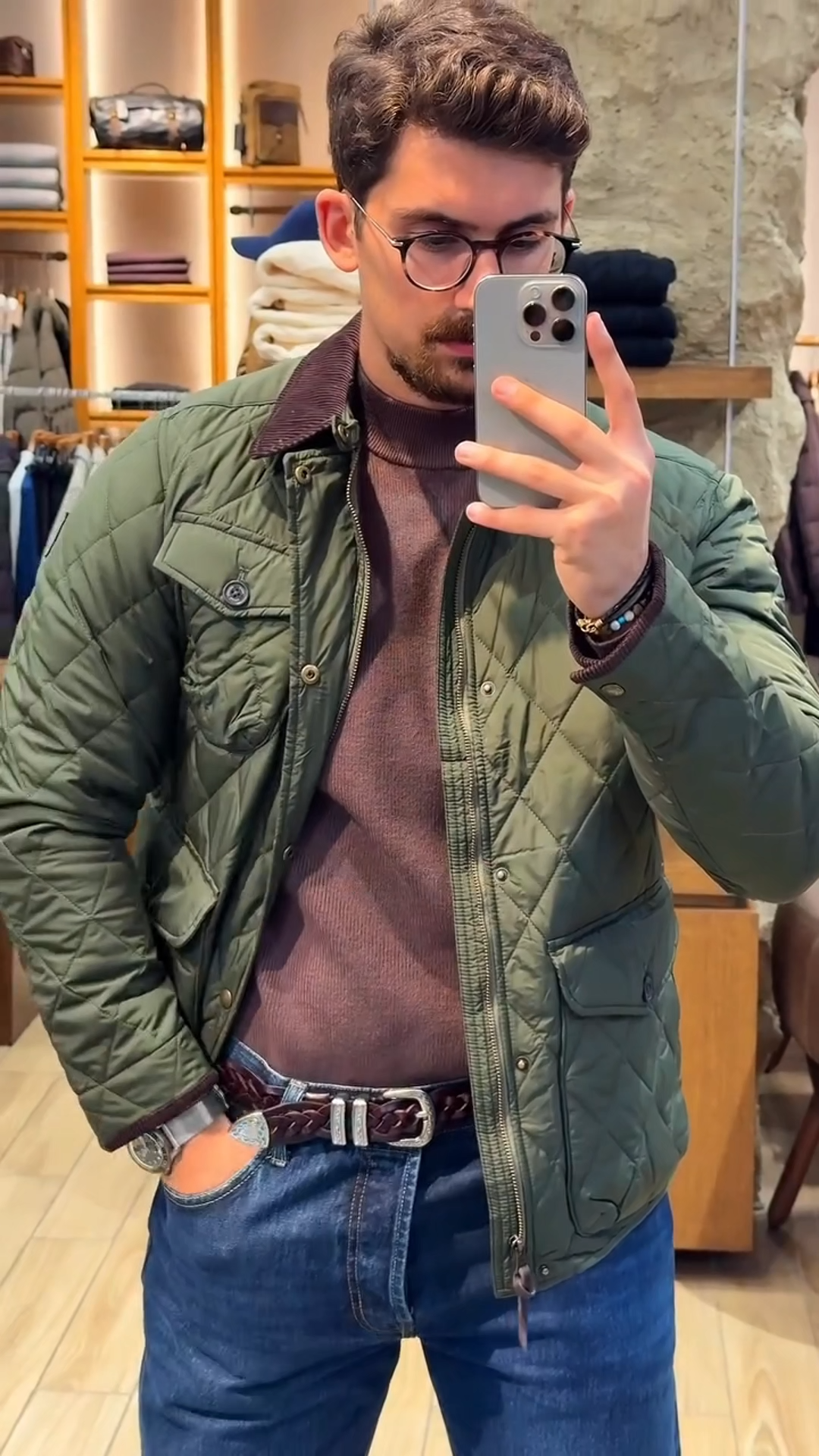 Men's Quilted Workwear Jacket, Classic Old Money Style Winter Coat