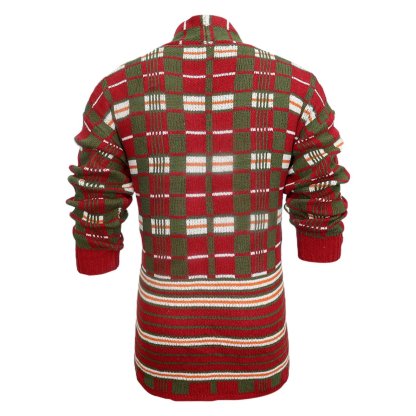Men’s Casual Check Loose Knit Cardigan