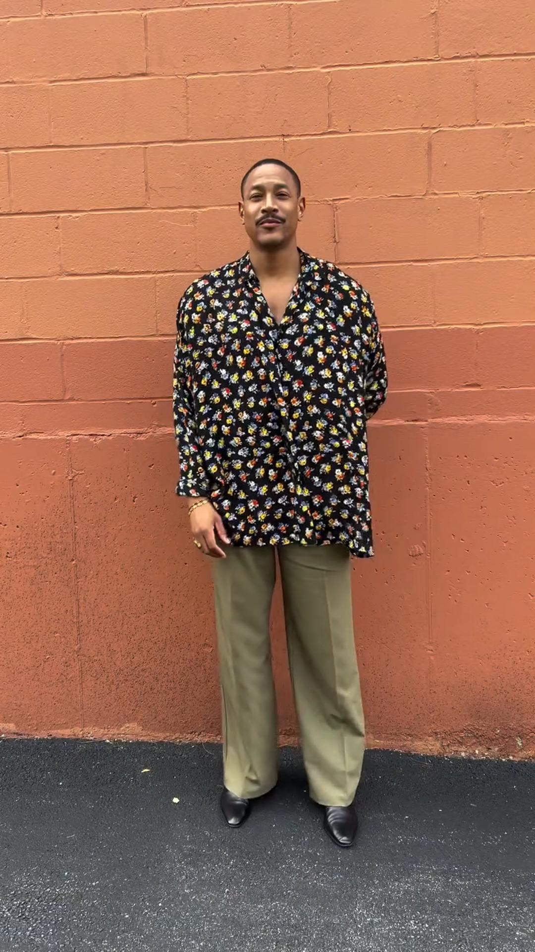 Men's Summer Light Large Size Loose Fit Floral Shirt