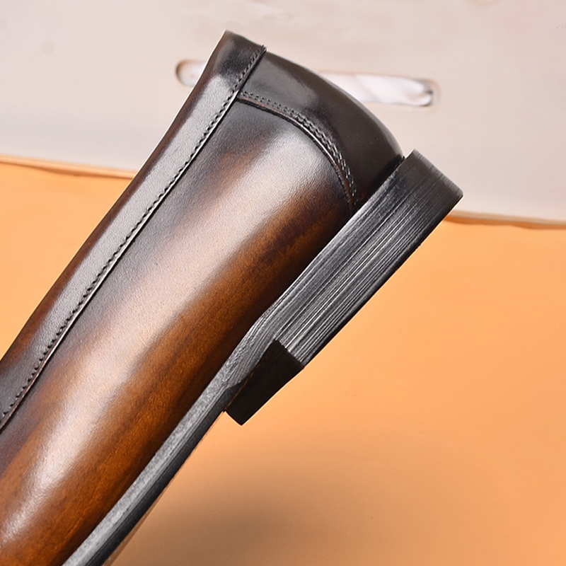 Men's Breathable Leather Loafers - Soft Sole Slip-On Dress Shoes for Business Casual | Old Money Style | Comfortable Driving Shoes