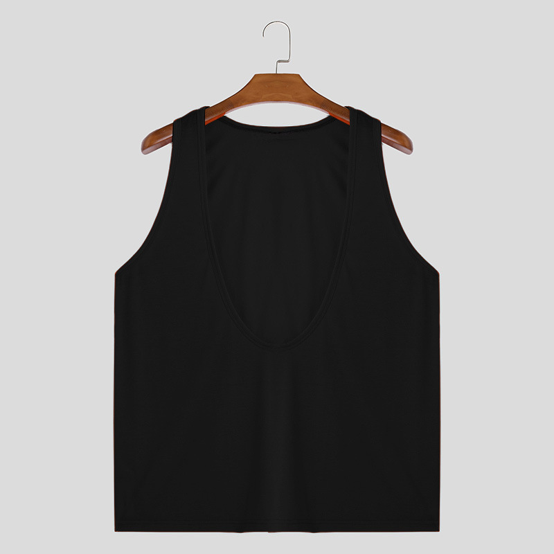 Mens Solid U-Neck Casual Sleeveless Vest, Comfort, Breathable Fabric for Daily Wear & Active Lifestyles, Ideal for Summer