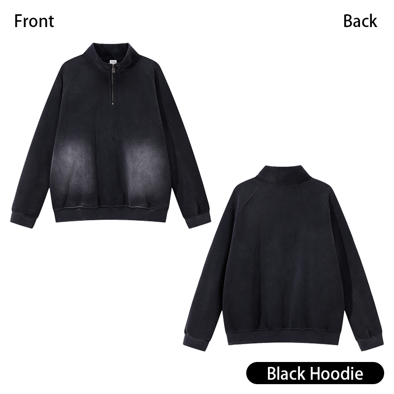 Retro Heavyweight Casual Sports Suit, 420GSM Vintage Zipper Hoodie and Sweatpants, Washed and Distressed Unisex Sportswear, Warm and Comfortable for Transitional Seasons