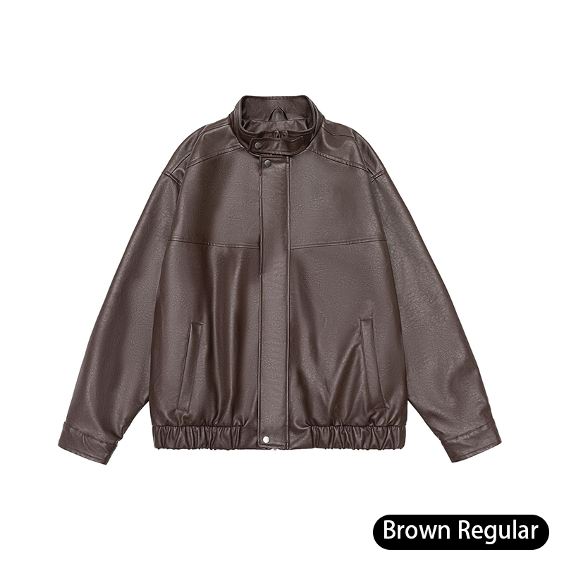 Men's Retro Brown Classic Black Leather Bomber Jacket, Vintage Pilot Leather Jacket for Men, Regular and Padded Styles Are Suitable for Autumn and Winter