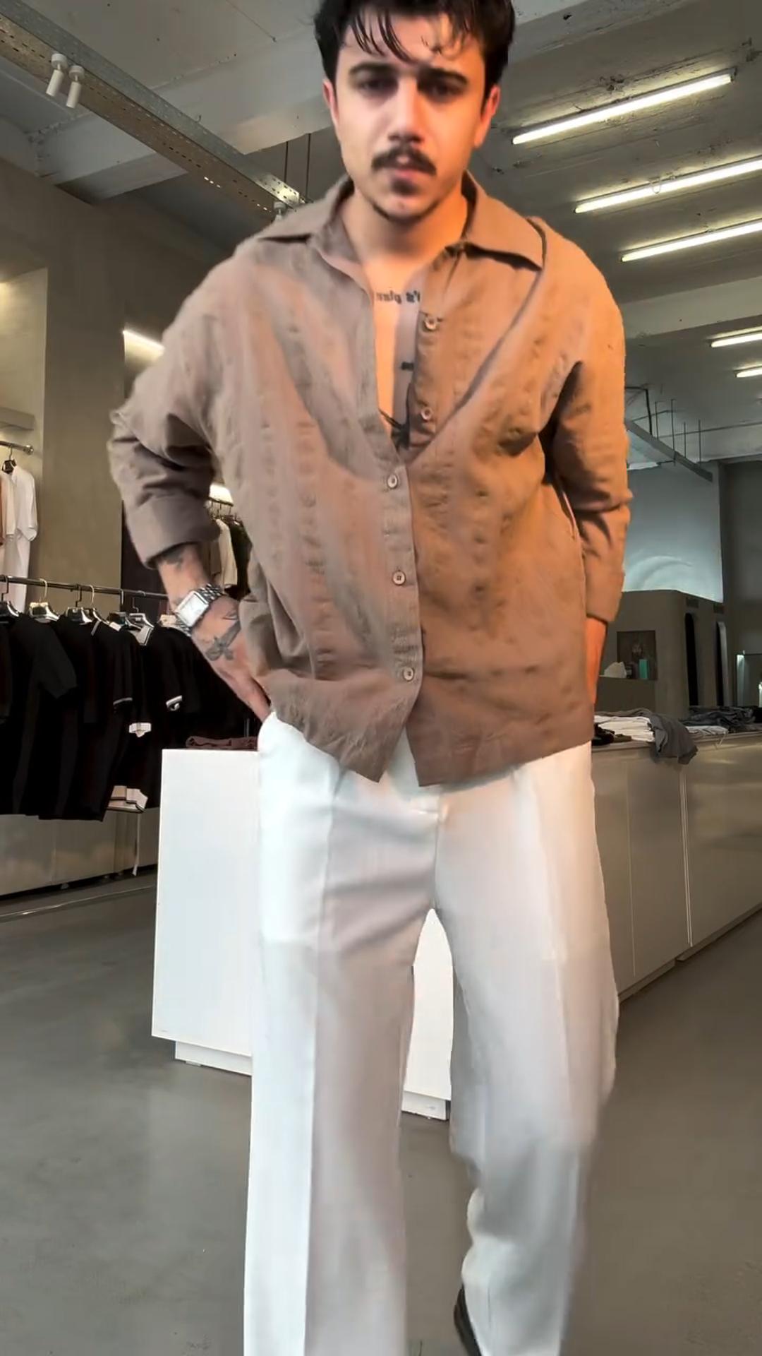 Solid Color Three-Dimensional Texture Long-Sleeved Shirt For Men