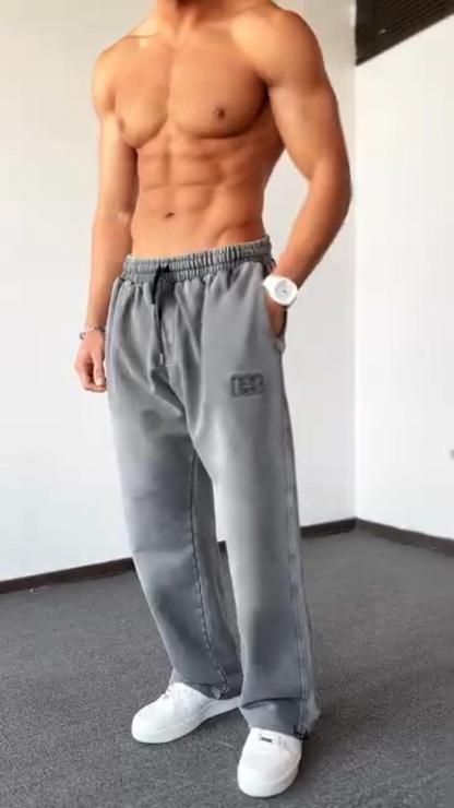 New Men's Casual All-Match Gradient Loose Wide-Leg Pants