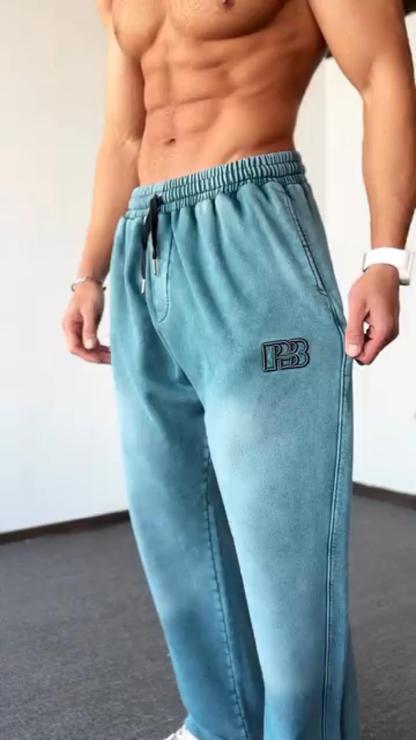 New Men's Casual All-Match Gradient Loose Wide-Leg Pants