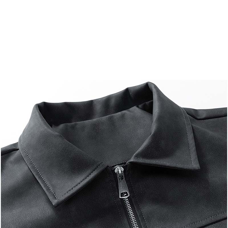 Men's Retro American Style PU Leather Jacket – Trendy Casual Flight Bomber Jacket for Spring & Fall, Stylish Short Biker Jacket