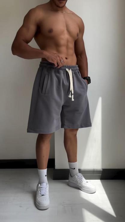Heavy Hemmed Summer Cotton Casual Sports Shorts