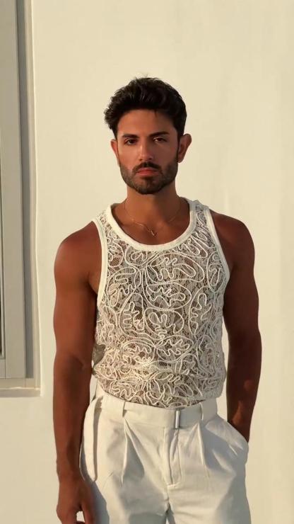Summer Casual Men's Hollow Pattern Mesh Vest