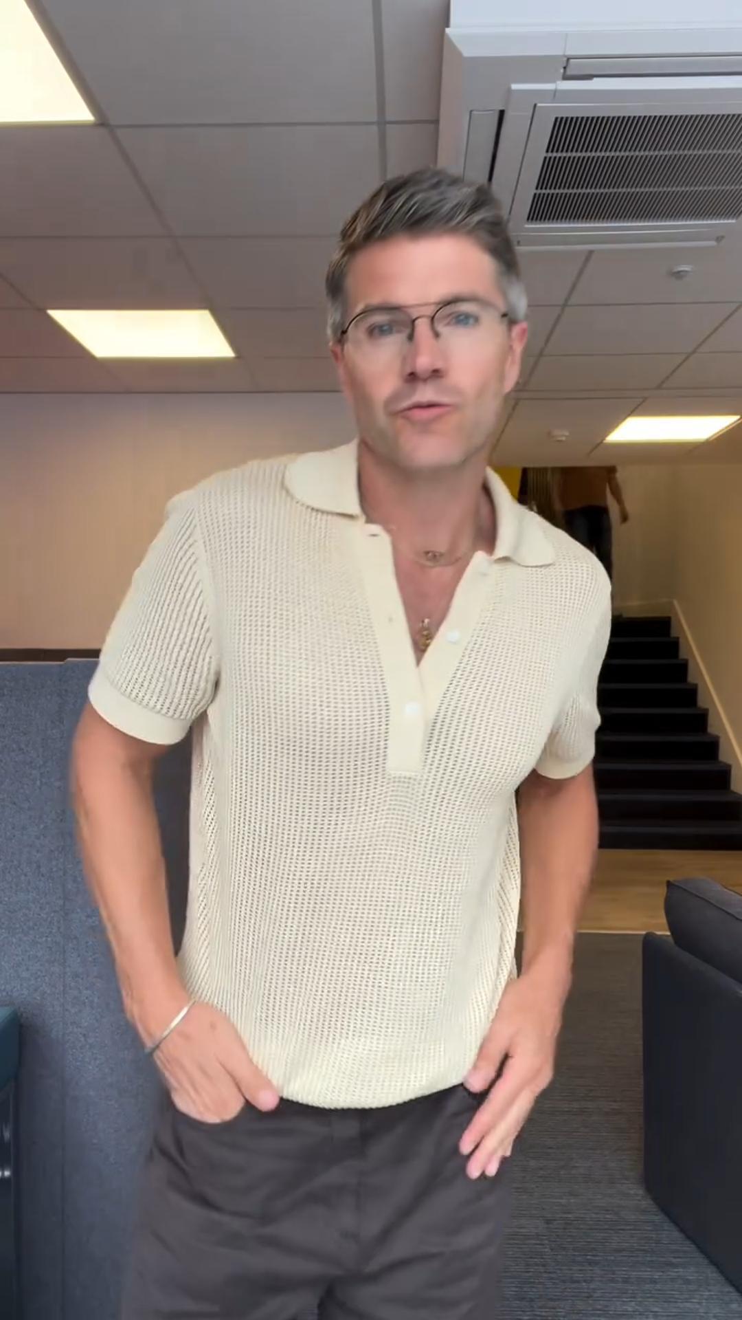 Honeycomb Polo Short-Sleeved Sweater Men's Summer Casual Lapel T-Shirt