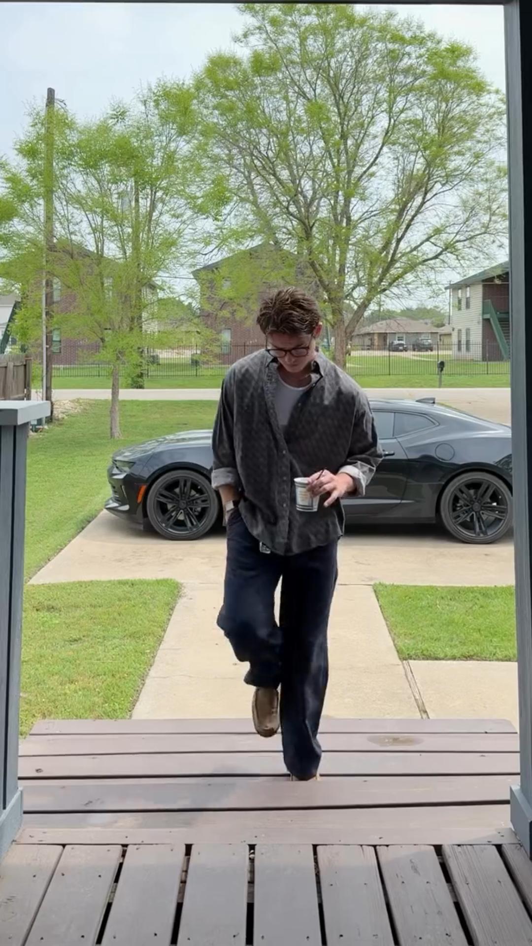 American Retro Loose Design Versatile Shirt Lapel Plaid Long-Sleeved Shirt