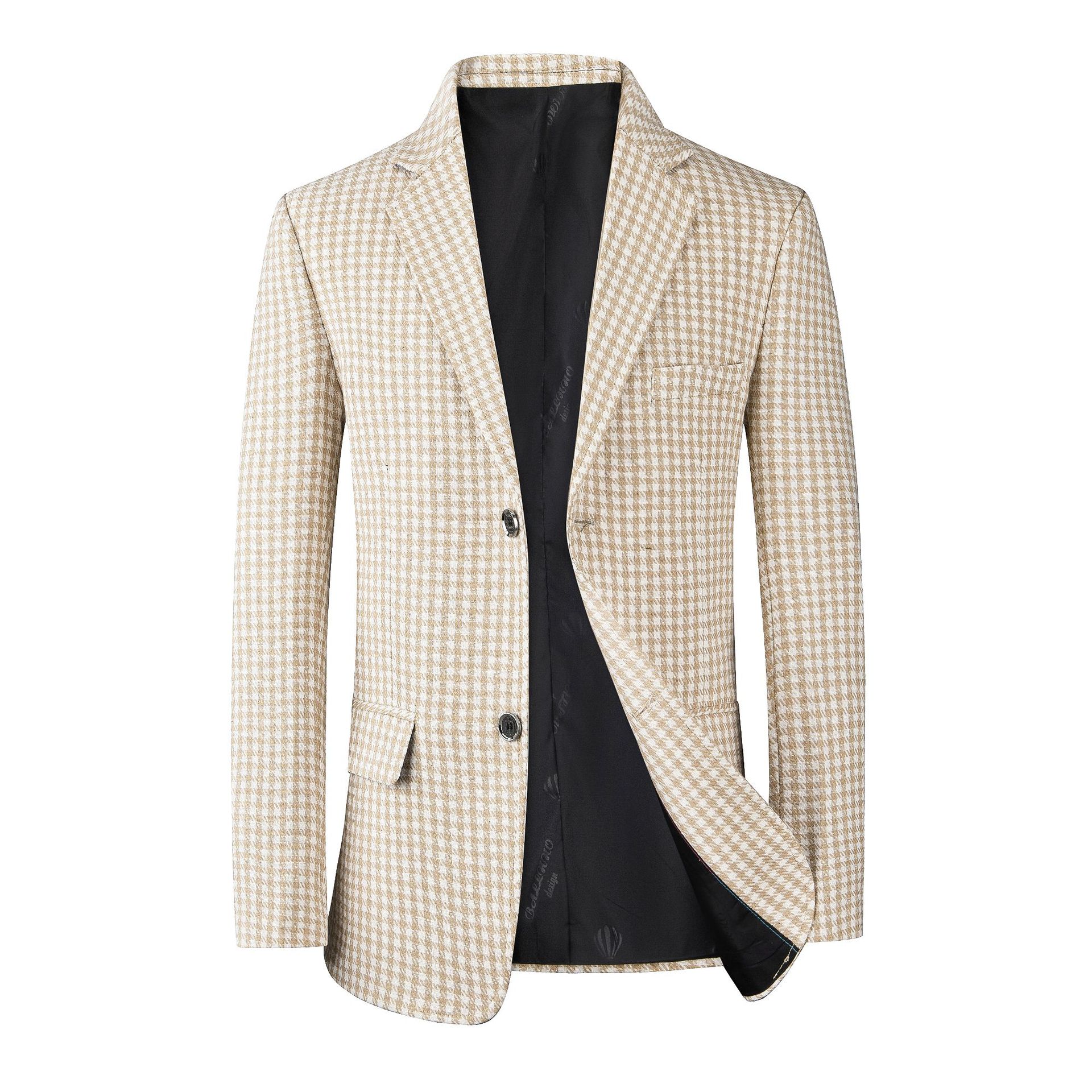 Men’s Casual Plaid Blazer Jacket for Spring and Fall | Slim Fit Stylish Versatile Suit Coat for Business and Leisure