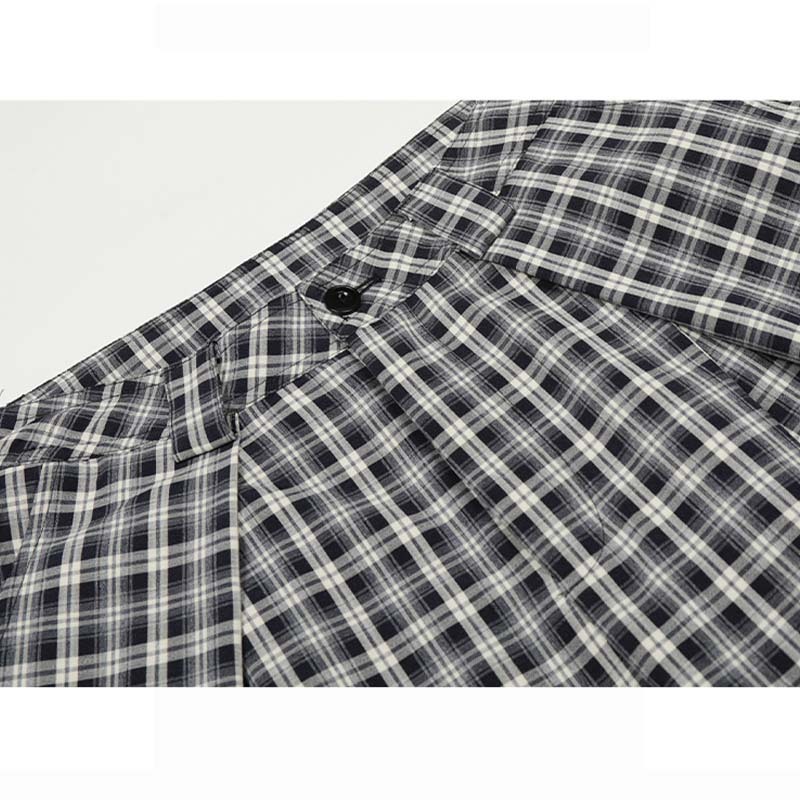 Unisex Pleated Checkered Wide-Leg Pants – Minimalist Retro Loose Trousers, Gender-Neutral Design for Stylish Everyday Wear