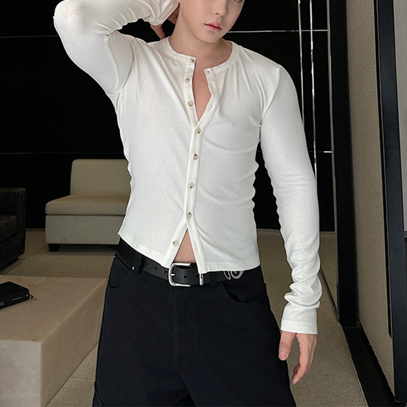 Men's Slim Fit Multi-Button Cardigan, Cotton Milk Protein Fiber Sweater, Soft And Smooth, Business Casual And Versatile Layering Item