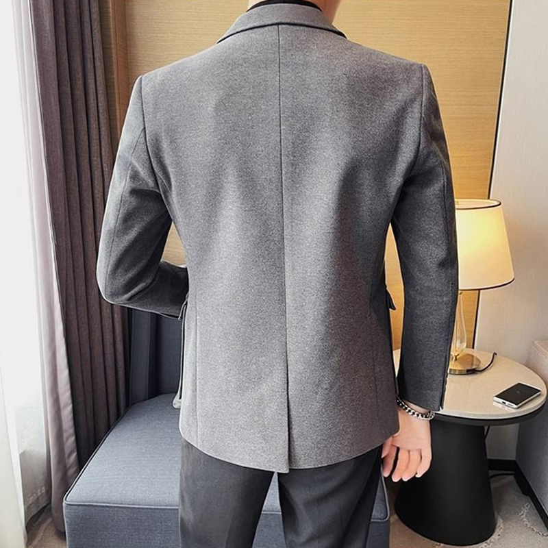 Men's Fall Winter Tweed Blazer, British Style Winter Sport Coat, Heavyweight Business Casual Blazer for Men, Notch Lapel Single-Breasted Jacket