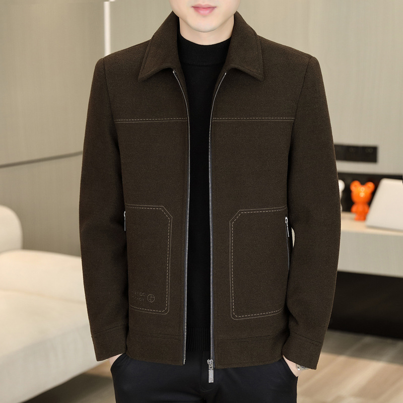 Men's Winter Workwear Jacket, Trucker Jacket Windproof Softshell with Anti-Pilling Finish, Business Casual Padded Lined Coat