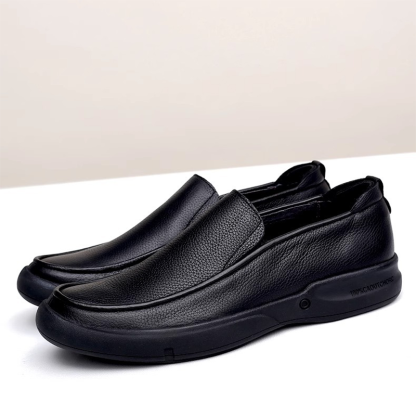 Men's Cowhide Leather Loafers, Breathable & Slip-Resistant Business Casual Loafers, Slip-On Leather Dress Shoes, Moccasin Driving Shoes, Comfort and Versatile for Driving & Travel