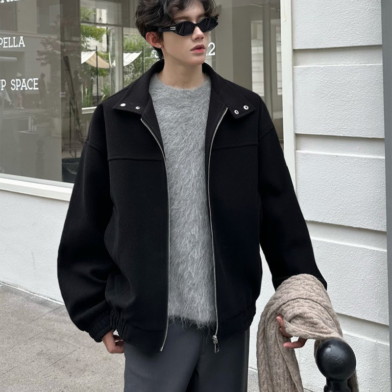 Men's Vintage Tweed Jacket, Relaxed Fit Notch Lapel Fall Outerwear