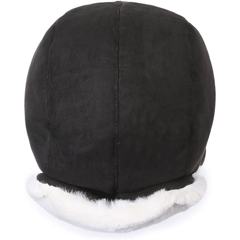 Men's Winter Deer Velvet Trapper Hat, Windproof Cold Weather Ear Flap Fur-Lined Cap, Outdoor Winter Cap