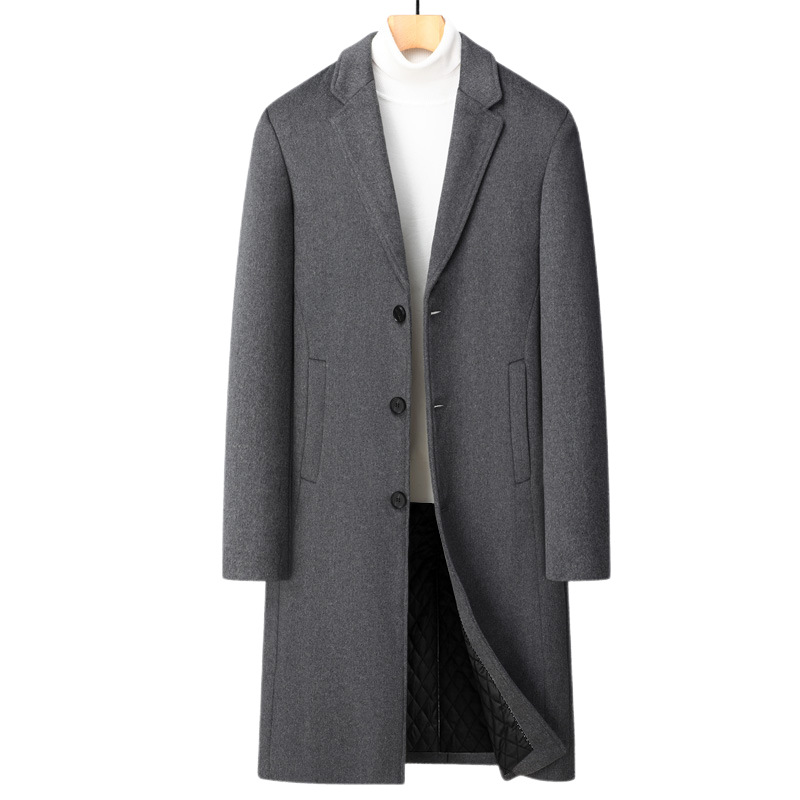 Fall and Winter New Men's Wool Overcoat, Knee Length Single Breasted Dress Coat, Winter Coat for Business Casual and Daily Wear