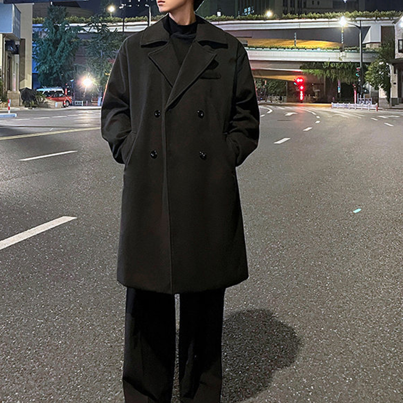Men's Heavyweight Winter Trench Overcoat, Winter Dress Overcoat, Elegant Winter Long Coat