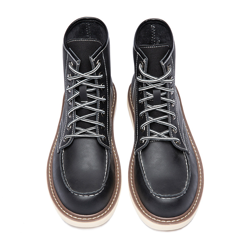 Vintage Timberland-Inspired Men's Work Boots Waterproof Leather Outdoor Hiking Boots Durable American Style Combat Boots