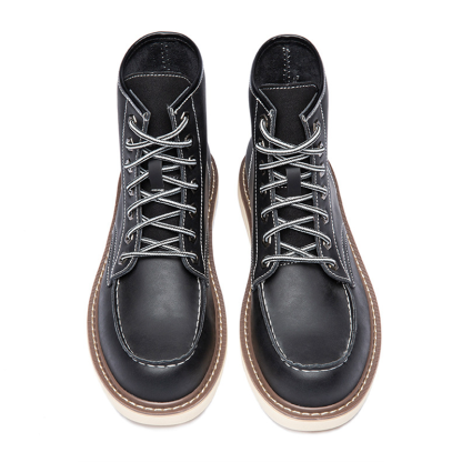 Vintage Timberland-Inspired Men's Work Boots Waterproof Leather Outdoor Hiking Boots Durable American Style Combat Boots