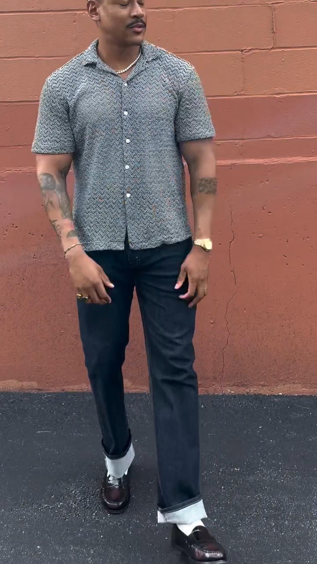 Men's Summer Wave Woolen Fabric Short-Sleeved T-Shirt, Light And Breathable