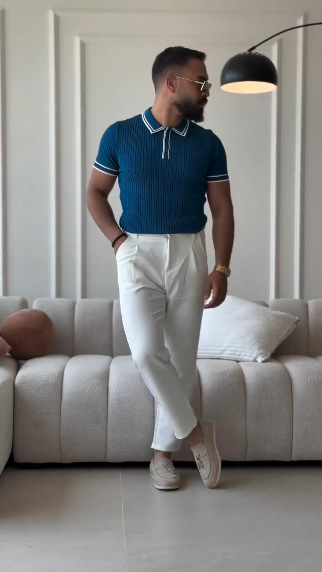 Men's Summer Casual All-Match Contrast Color Short-Sleeved Polo Shirt