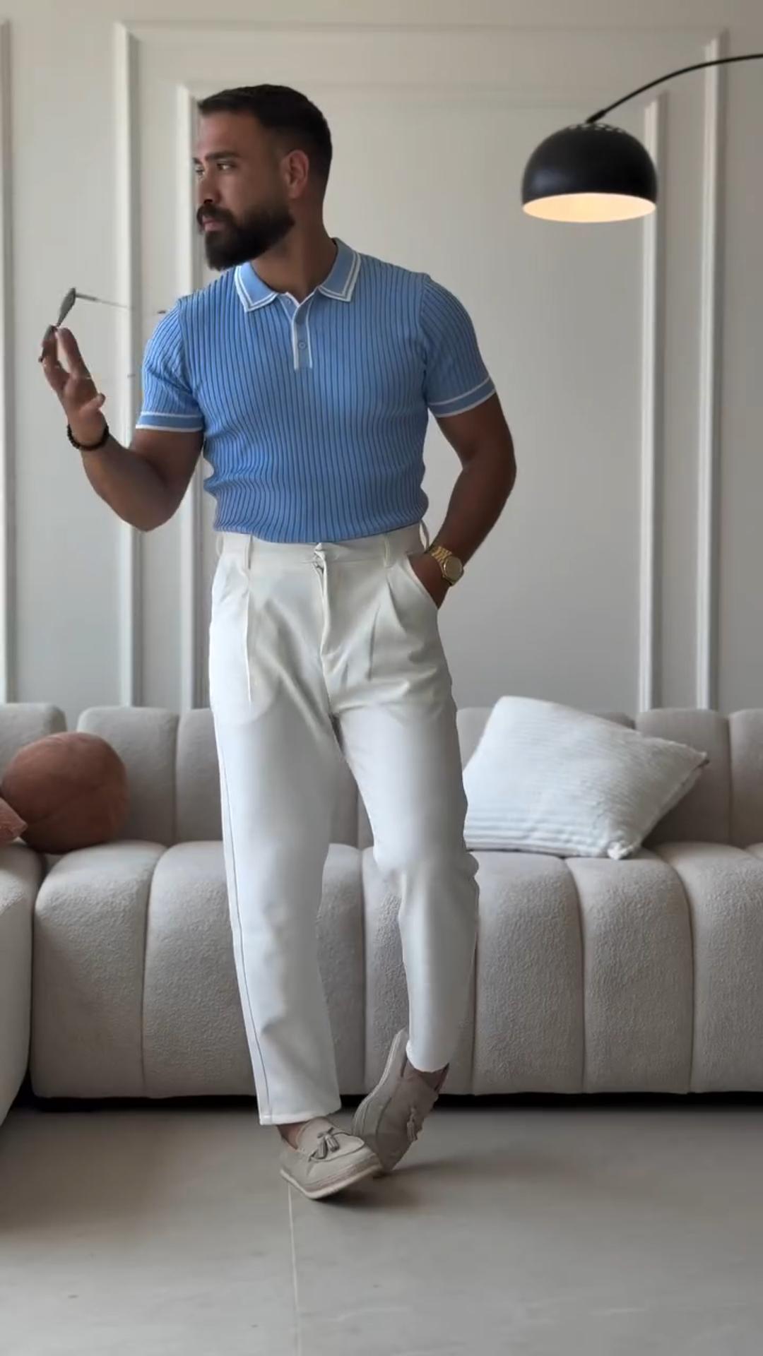 Men's Summer Casual All-Match Contrast Color Short-Sleeved Polo Shirt