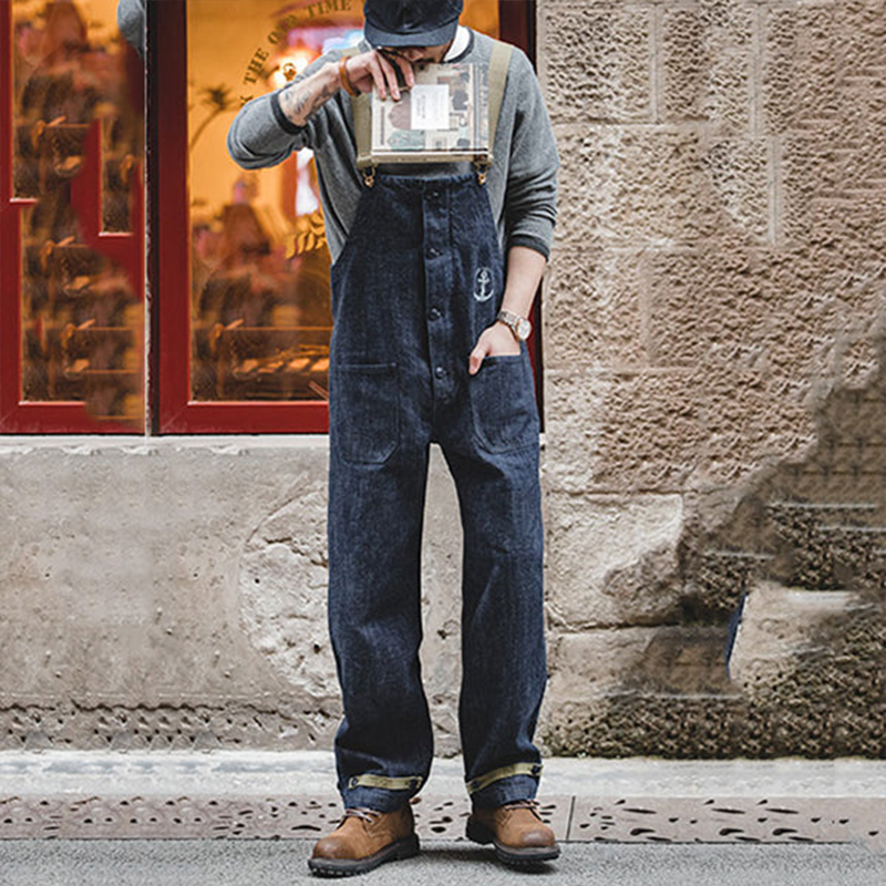 Men's Vintage American Workwear Denim Overalls