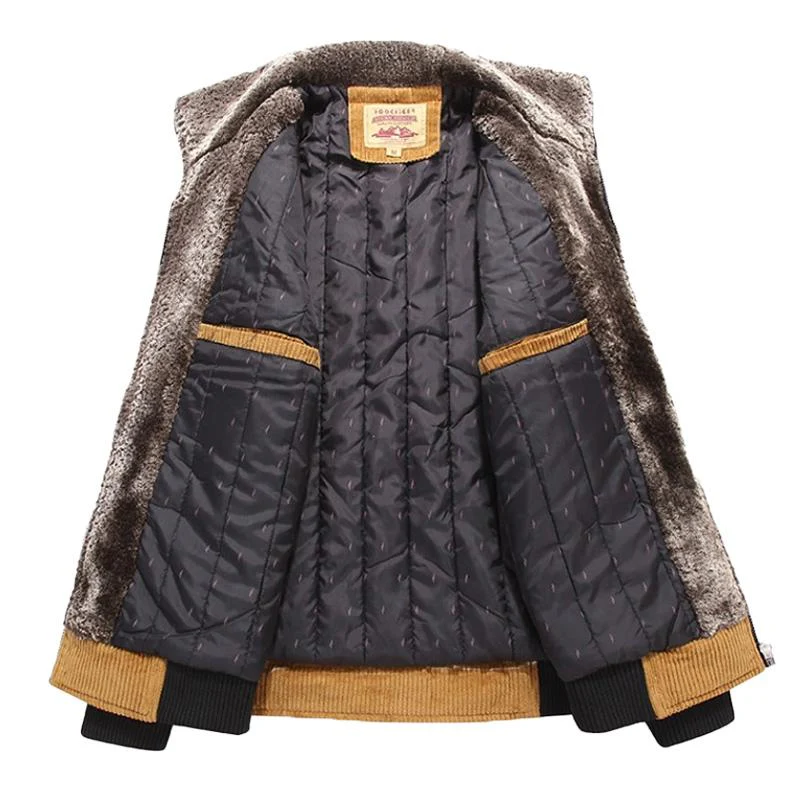 Men's Corduroy Warm Stand Collar Casual Cotton Jacket