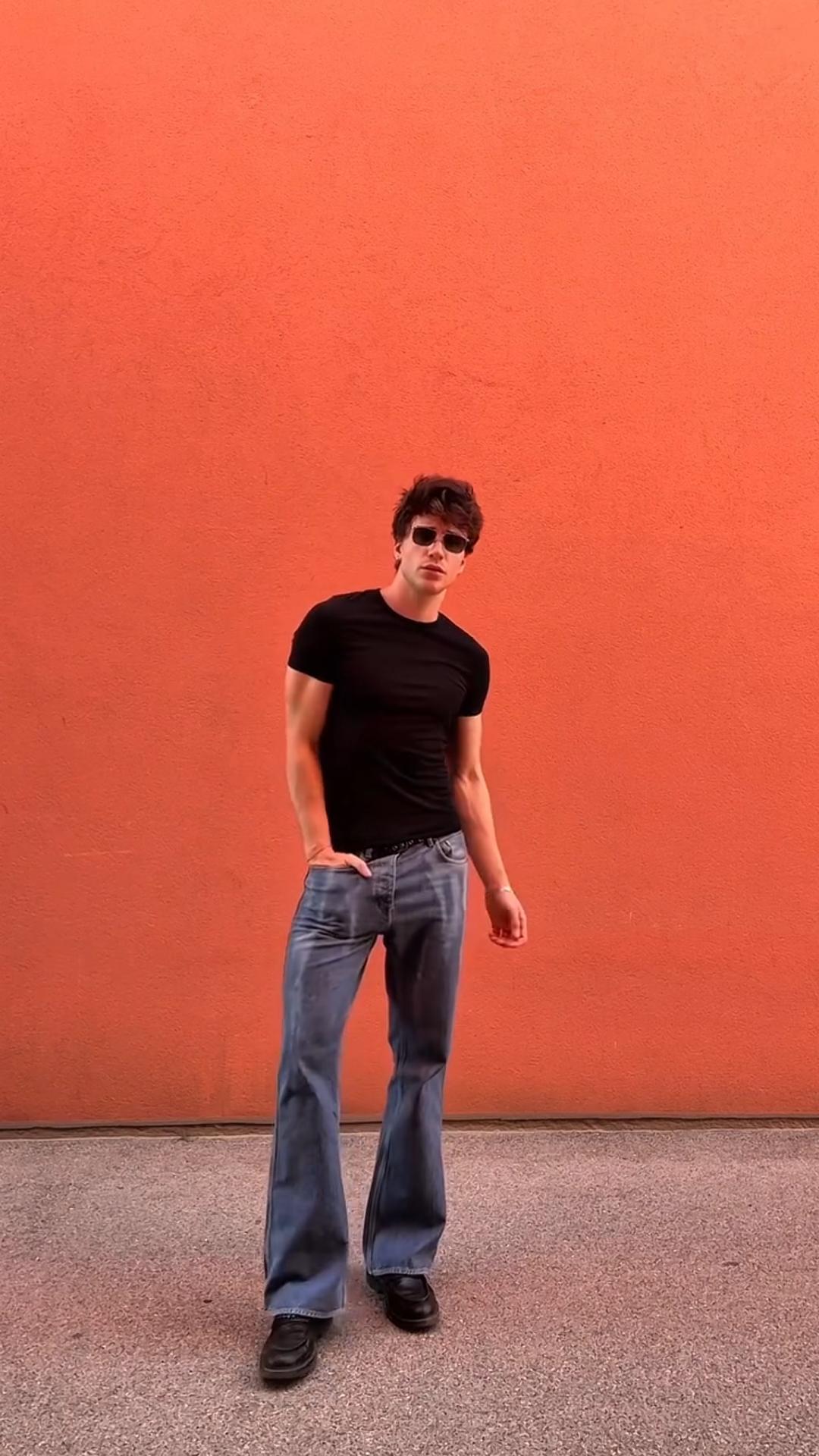 Vintage Blue Faded Washed Distressed Bootcut Jeans