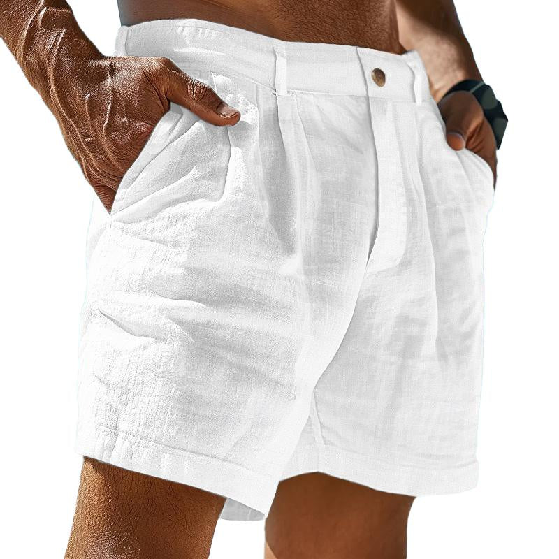 Men's Linen Solid Color Summer Shorts