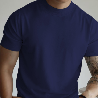 Men's Summer Round Neck Design Slim Short Sleeves