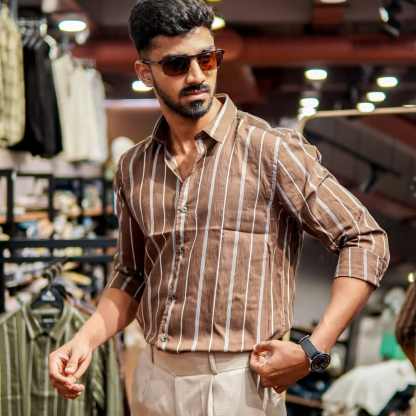 Men's Loose Striped Shirt, Casual And Versatile, Cool And Breathable, Soft And Skin-Friendly Fabric, Suitable For Summer