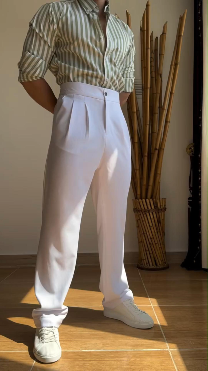 Summer Men's Solid Color Breathable Fabric Versatile Trousers