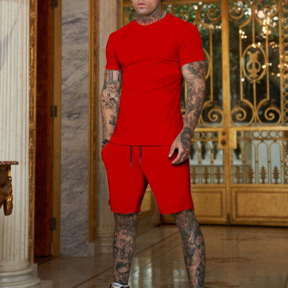 Mens Short Sets 2 Piece Outfits Fashion Summer Tracksuits Casual Set