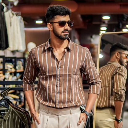 Men's Loose Striped Shirt, Casual And Versatile, Cool And Breathable, Soft And Skin-Friendly Fabric, Suitable For Summer