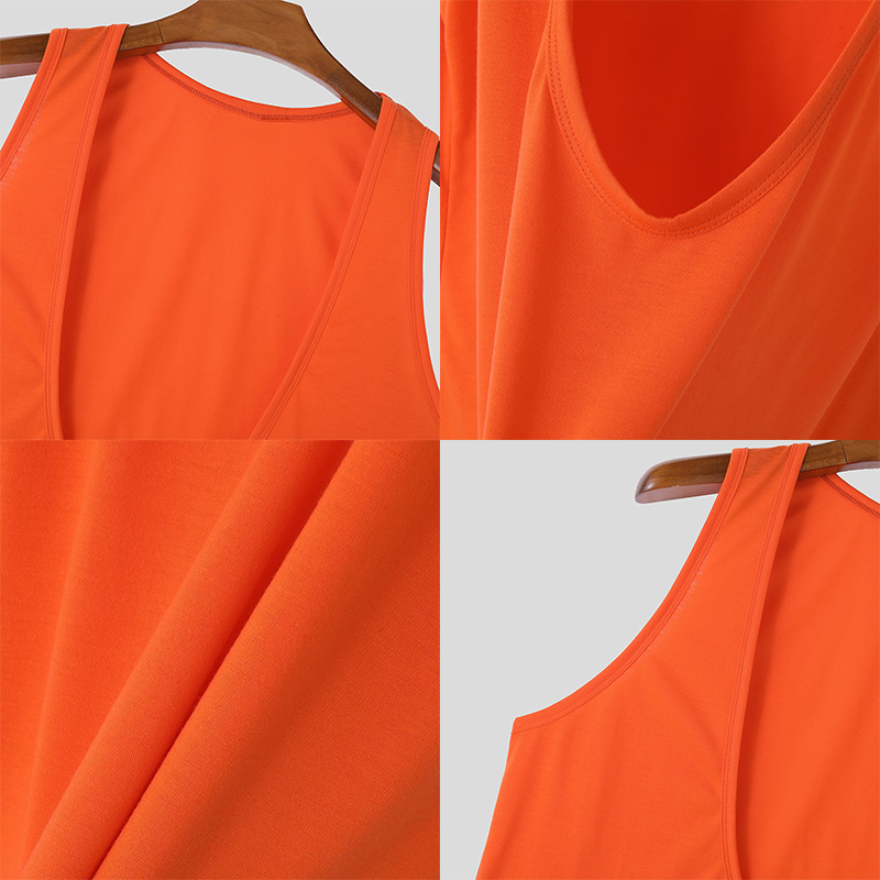 Mens Solid U-Neck Casual Sleeveless Vest, Comfort, Breathable Fabric for Daily Wear & Active Lifestyles, Ideal for Summer