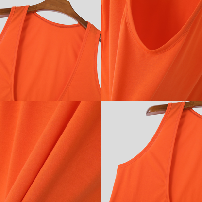 Mens Solid U-Neck Casual Sleeveless Vest, Comfort, Breathable Fabric for Daily Wear & Active Lifestyles, Ideal for Summer