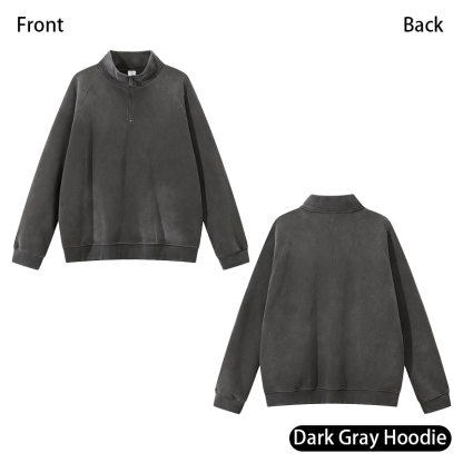 Retro Heavyweight Casual Sports Suit, 420GSM Vintage Zipper Hoodie and Sweatpants, Washed and Distressed Unisex Sportswear, Warm and Comfortable for Transitional Seasons