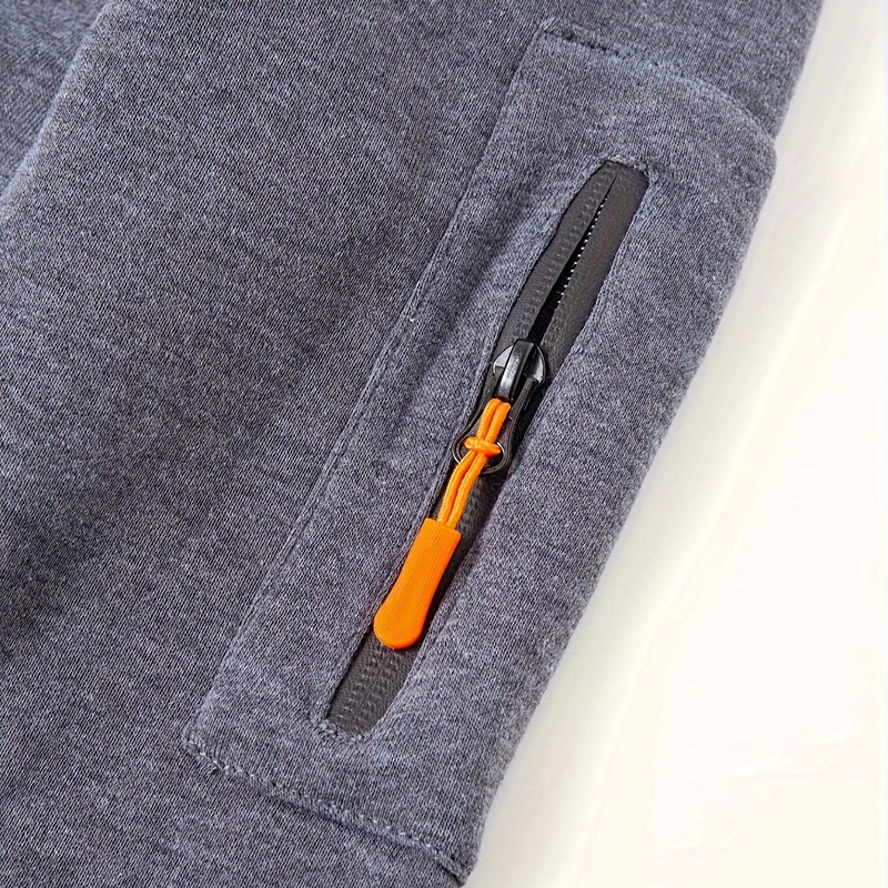 2025 Fall New Men's Fleece-Lined Zip-Up Hoodie, Tactical Hoodies for Men, Outdoor Casual Athletic Zip Pullover, Winter Warm Long Sleeve Hooded Sweatshirt with Pockets