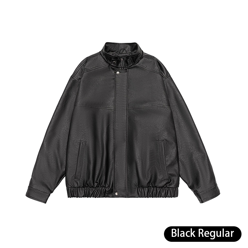 Men's Retro Brown Classic Black Leather Bomber Jacket, Vintage Pilot Leather Jacket for Men, Regular and Padded Styles Are Suitable for Autumn and Winter