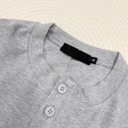 Men's Henley Neck Long Sleeve Shirt, Smooth and Soft Cotton Blend Tee, Casual & Layering Essential