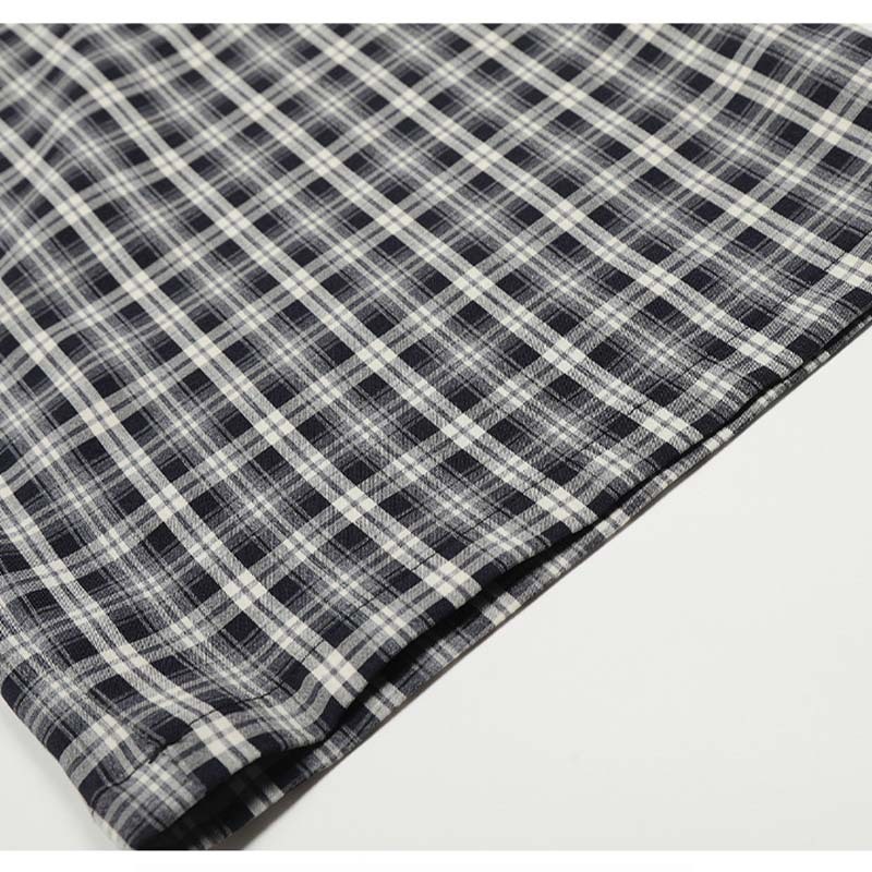 Unisex Pleated Checkered Wide-Leg Pants – Minimalist Retro Loose Trousers, Gender-Neutral Design for Stylish Everyday Wear