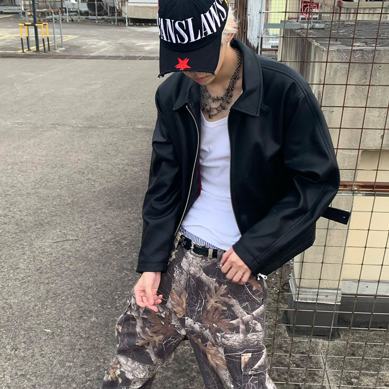 Men's New Textured Leather Jacket, Short Padded Coat with Minimalist Design, Old Money Style Winter Jacket, Cleanfit Style Outfit