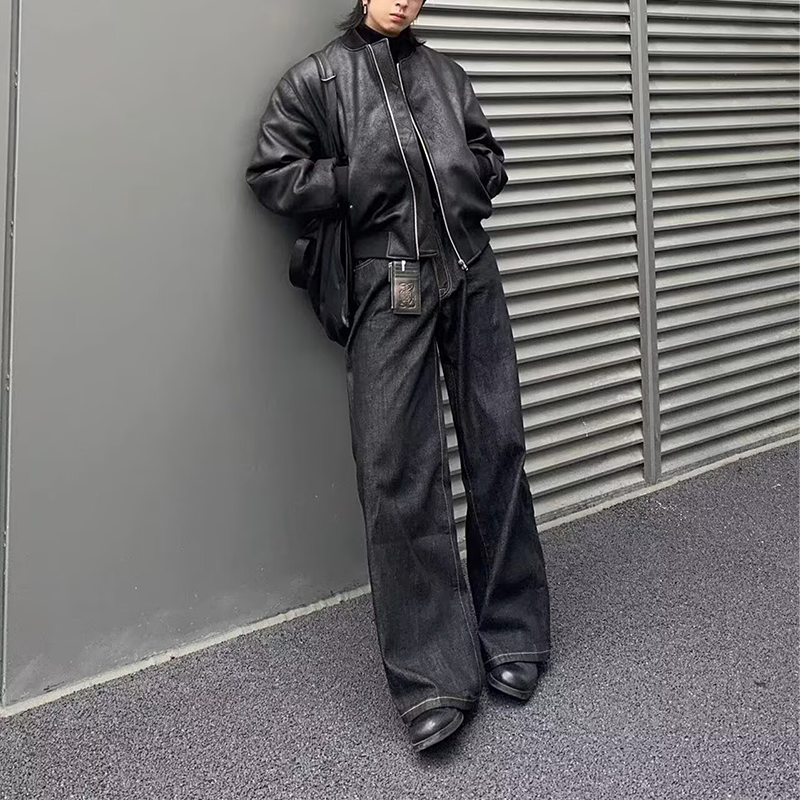 Men's Wide-leg Jeans, Classic Straight-leg Bootcut Jeans, Vintage Casual A-line Jeans